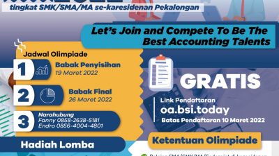 Universitas BSI bersama SMK Negeri 2 Kota Tegal Gelar Olimpiade Akuntansi Gratis untuk SMA Sederajat